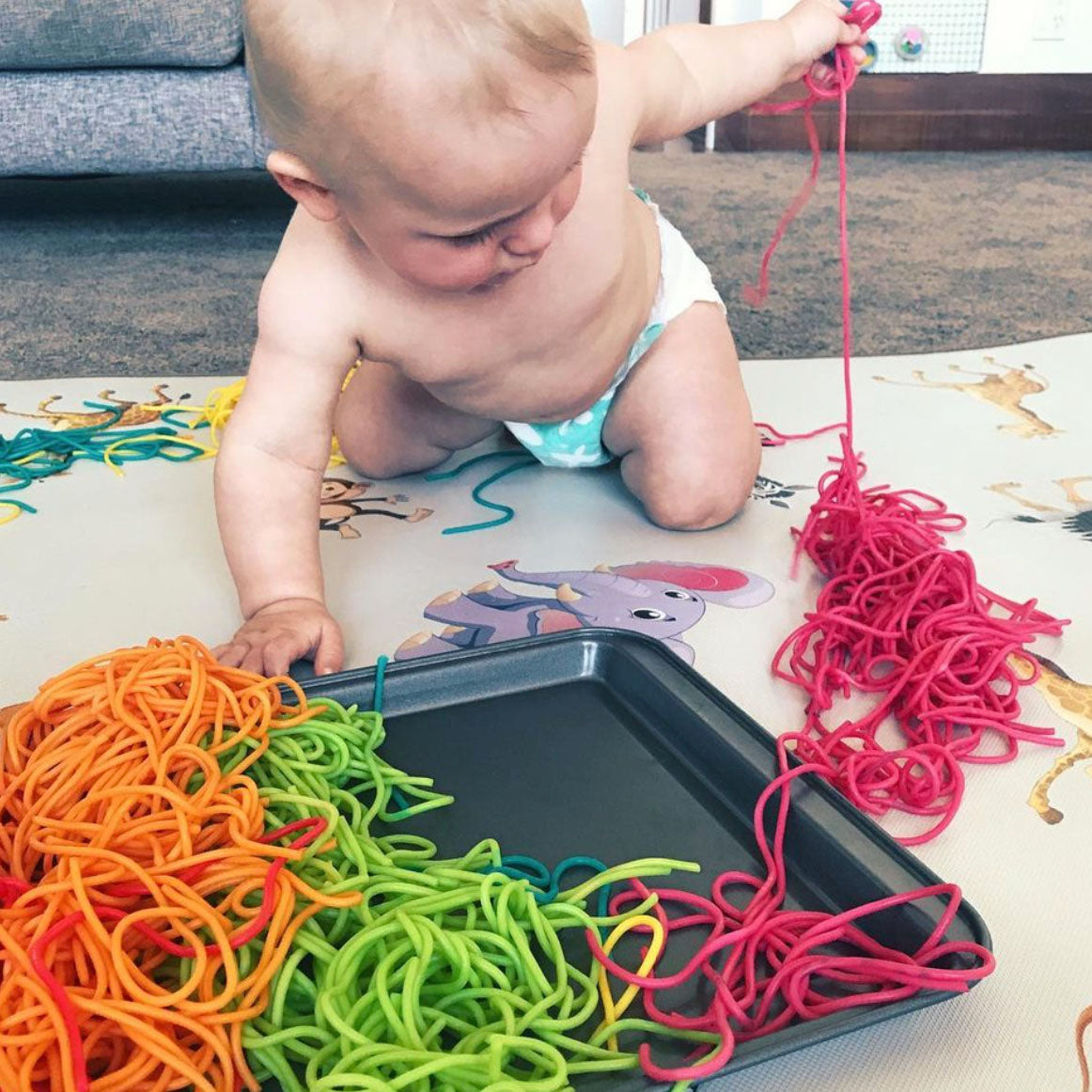 Rainbow Pasta Play