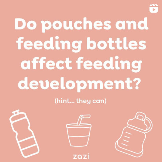 Do pouches and feeding bottles affect feeding development?