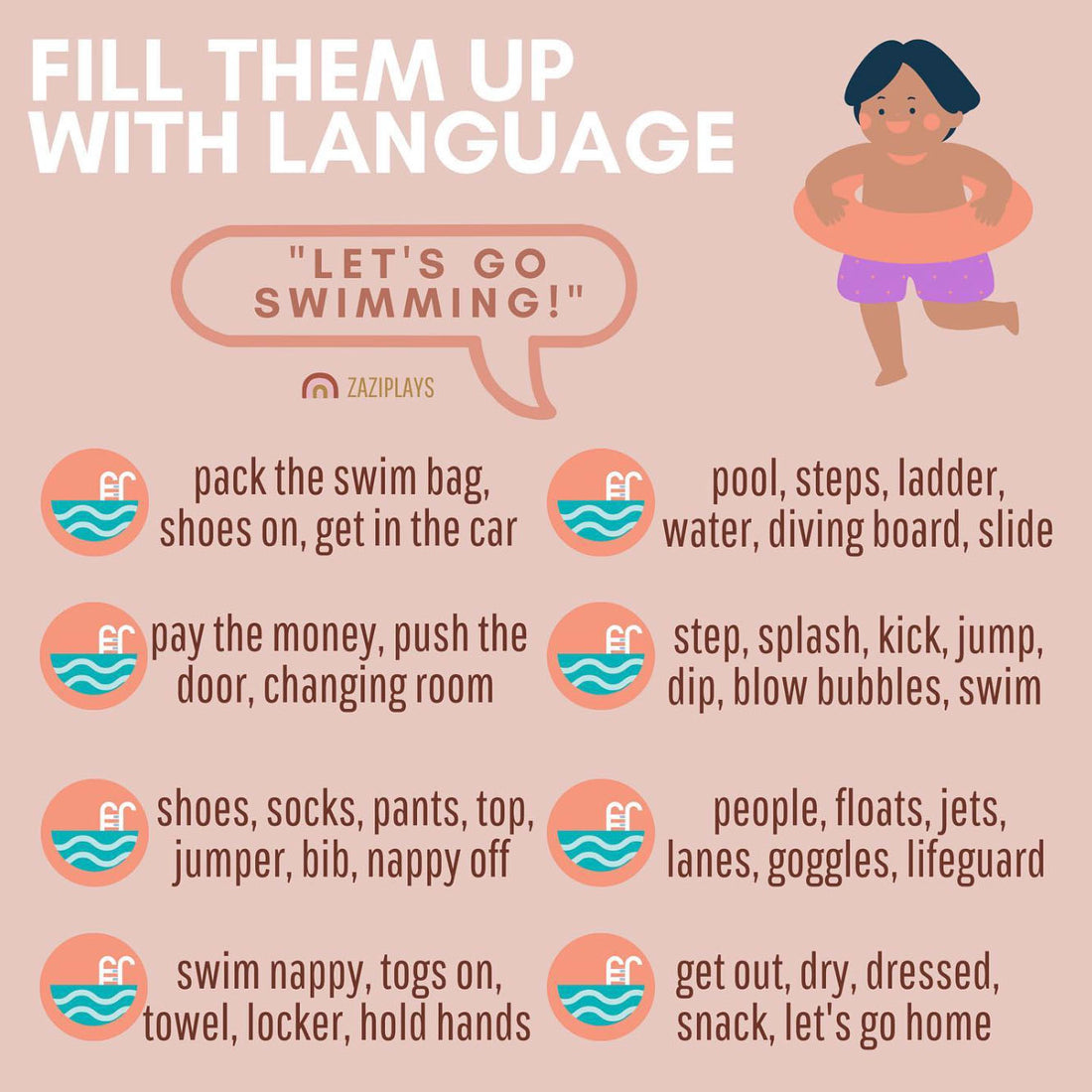 Fill them up with language: Swimming Edition