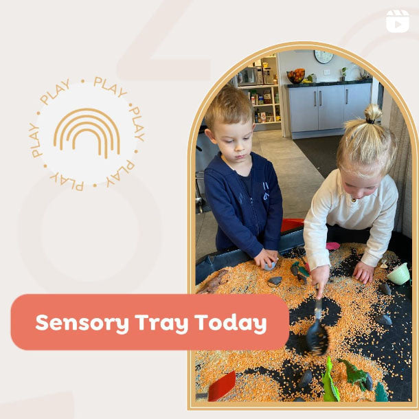 Sensory Tray: Lentils and Rice